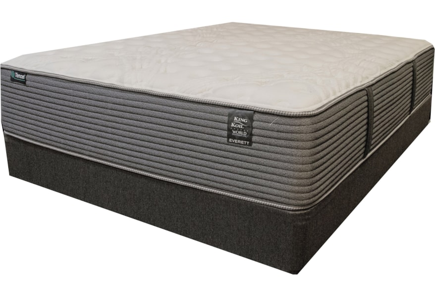 King Koil Everett Luxury Firm 7042kk 1050 Flatfndtn9 Q Queen Pocketed Coil Mattress Luxury Firm And 9 Flat Foundation Corner Furniture Mattress And Box Spring Sets