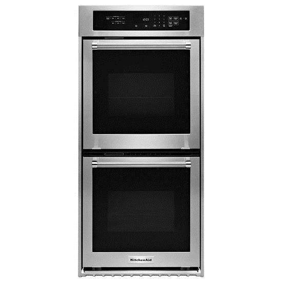 24 inch black double wall oven
