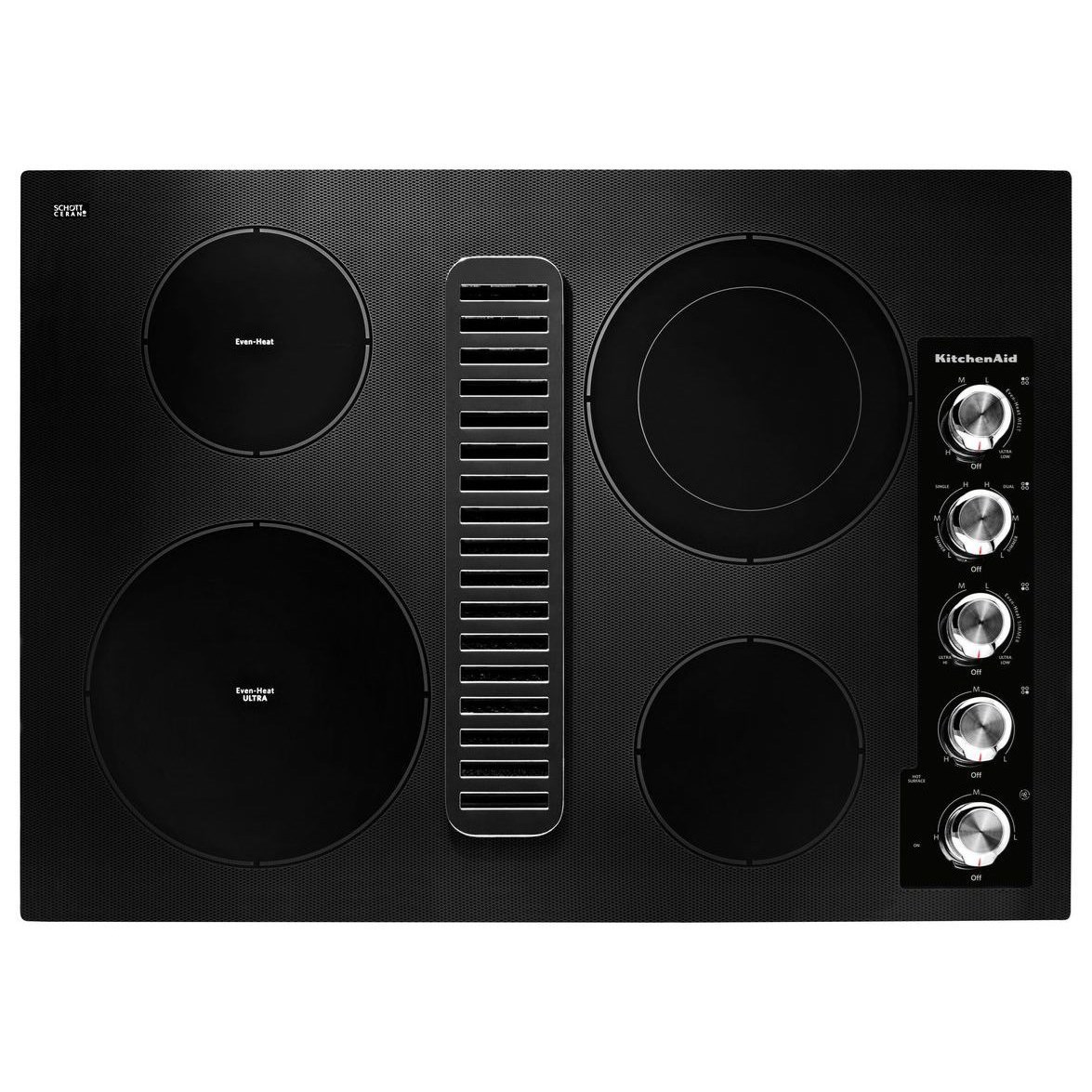 Kitchenaid Kced600gbl 30 Electric Downdraft Cooktop With 4