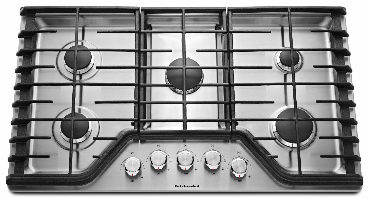 kitchenaid 36 gas cooktop with downdraft