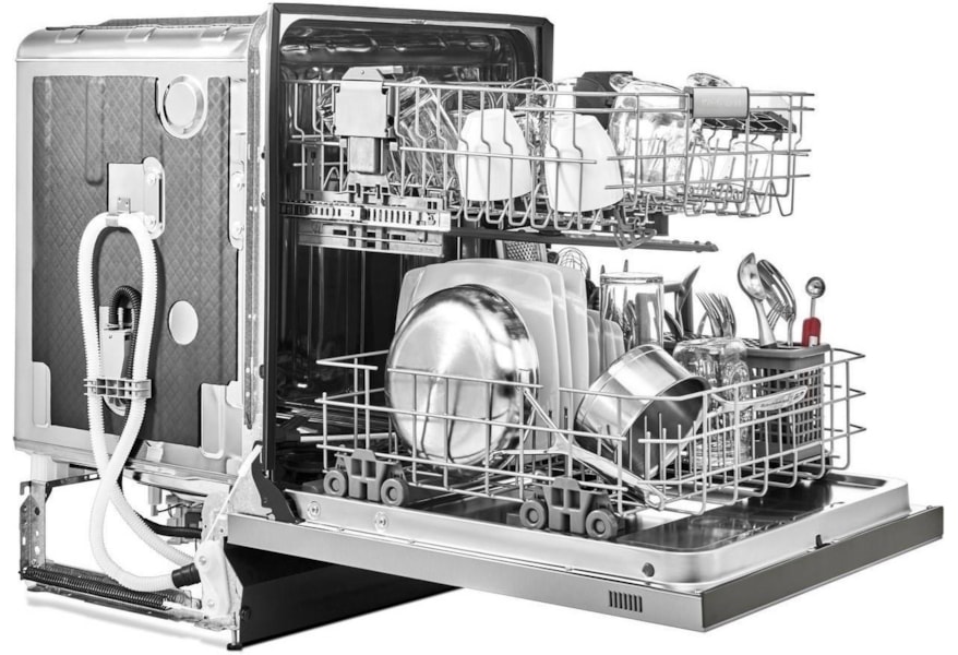 Kitchenaid 46 Dba Dishwasher With Prowash Cycle And Printshield Finish Front Control Pedigo Furniture Dishwasher Built In