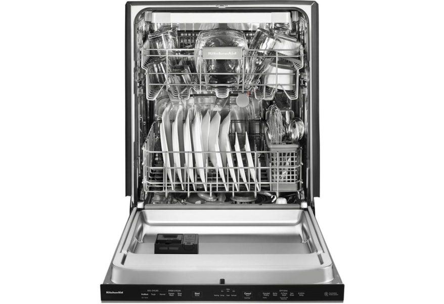 Kitchenaid 39 Dba Dishwasher With Fan Enabled Prodry System And Printshield Finish Pocket Handle Pedigo Furniture Dishwasher Built In