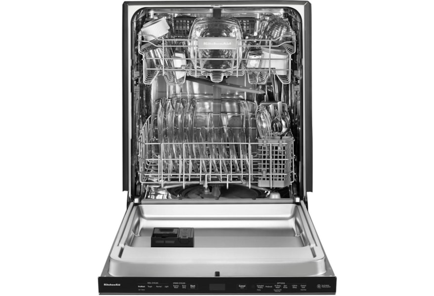 Kitchenaid 44 Dba Dishwashers With Clean Water Wash System And Printshield Finish Pocket Handle Pedigo Furniture Dishwasher Built In