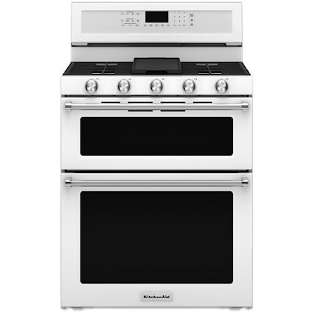KitchenAid KFGD500ESS 30-Inch 5 Burner Gas Double Oven Convection