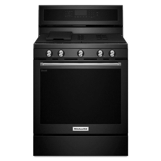 Kitchenaid 30 Inch 5 Burner Gas Convection Range With Even Heat