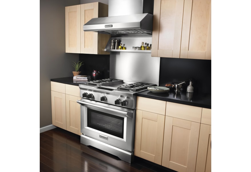 Kitchenaid 36 Wall Mount Canopy With Required 600 Or 1 200 Cfm Motor Pedigo Furniture Range Hood