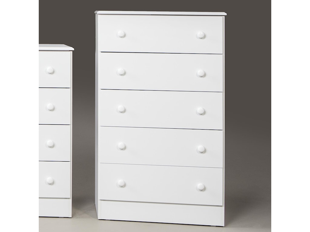 Kith Furniture 193 White 5 Drawer Chest Wayside Furniture