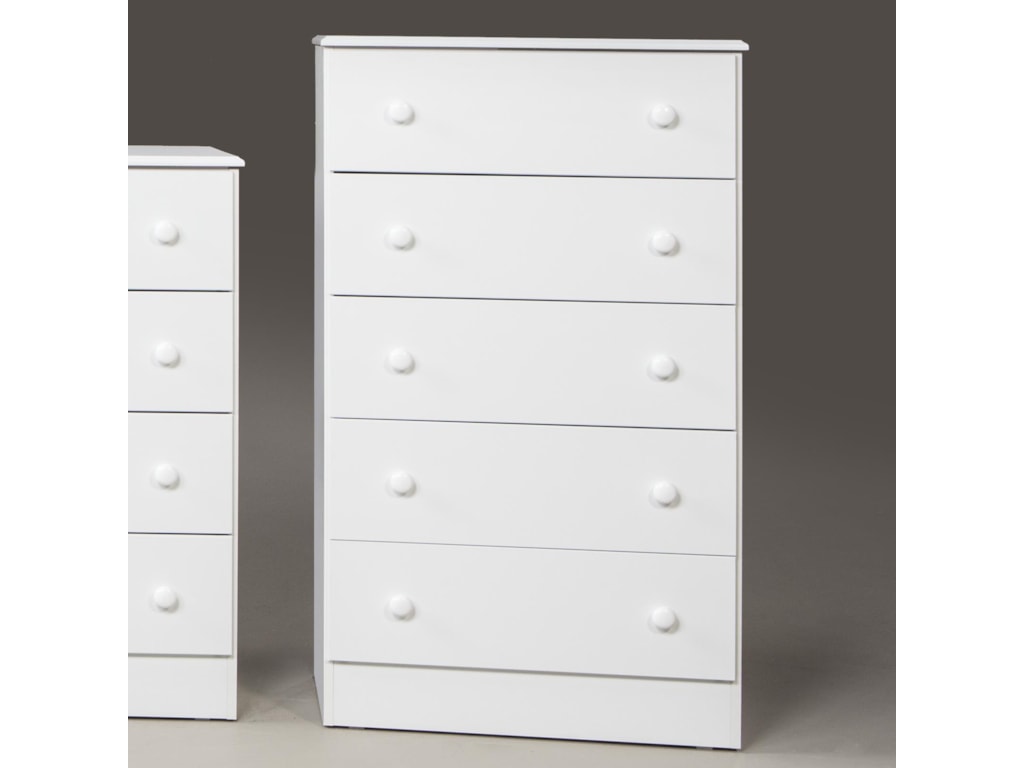 Kith Furniture 193 White 5 Drawer Chest Wayside Kith Furniture 193 White5 Drawer Chest