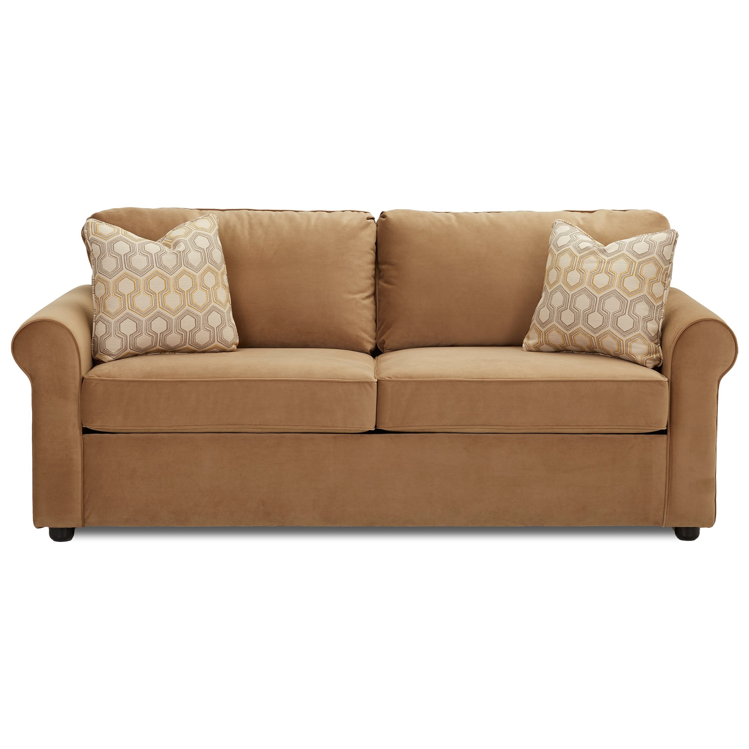 Klaussner Brighton Dreamquest Queen Sleeper Sofa With Rolled Arms Wayside Furniture Sleeper Sofas