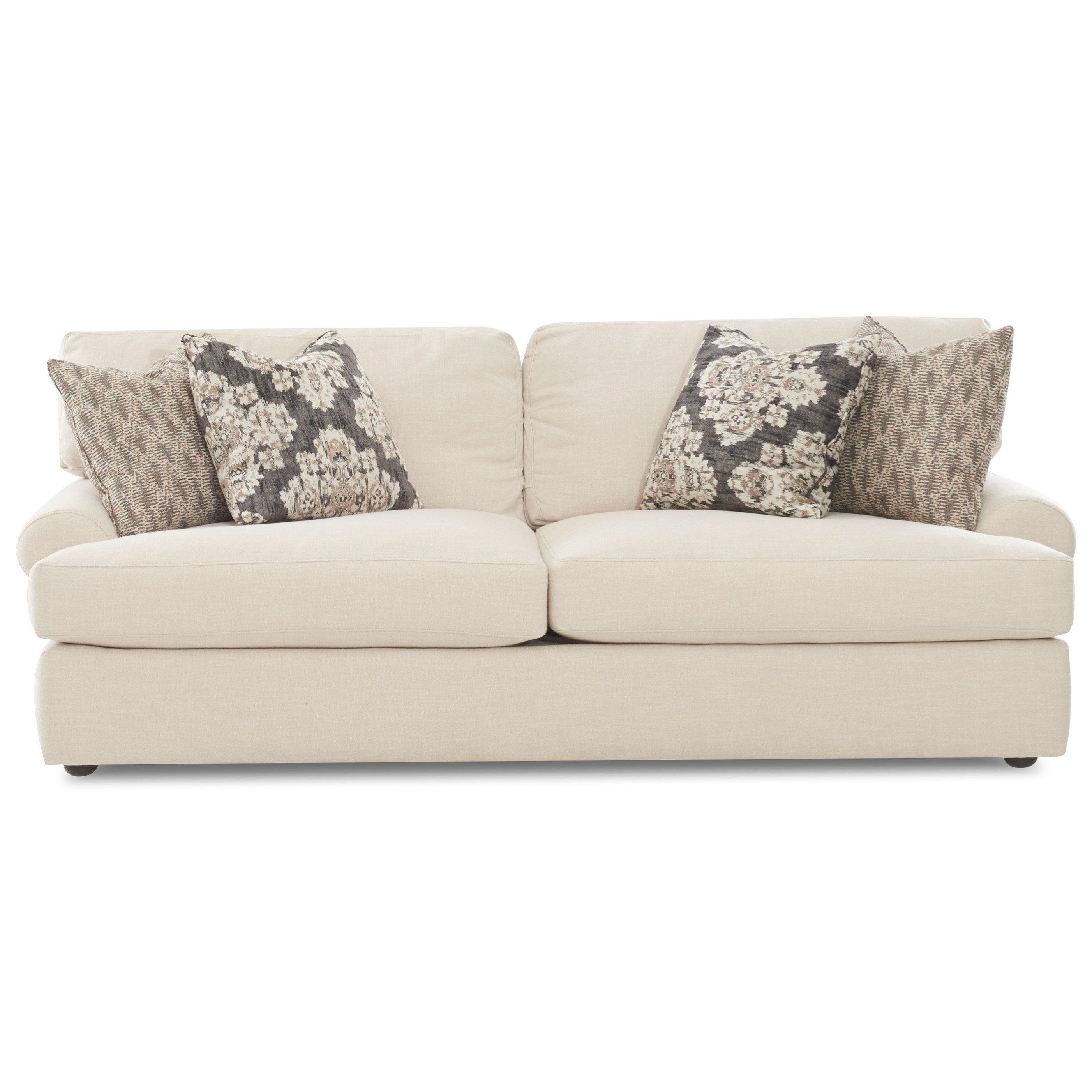 Klaussner Adelyn D42800ap S Casual Sofa With Rolled Arms And 4
