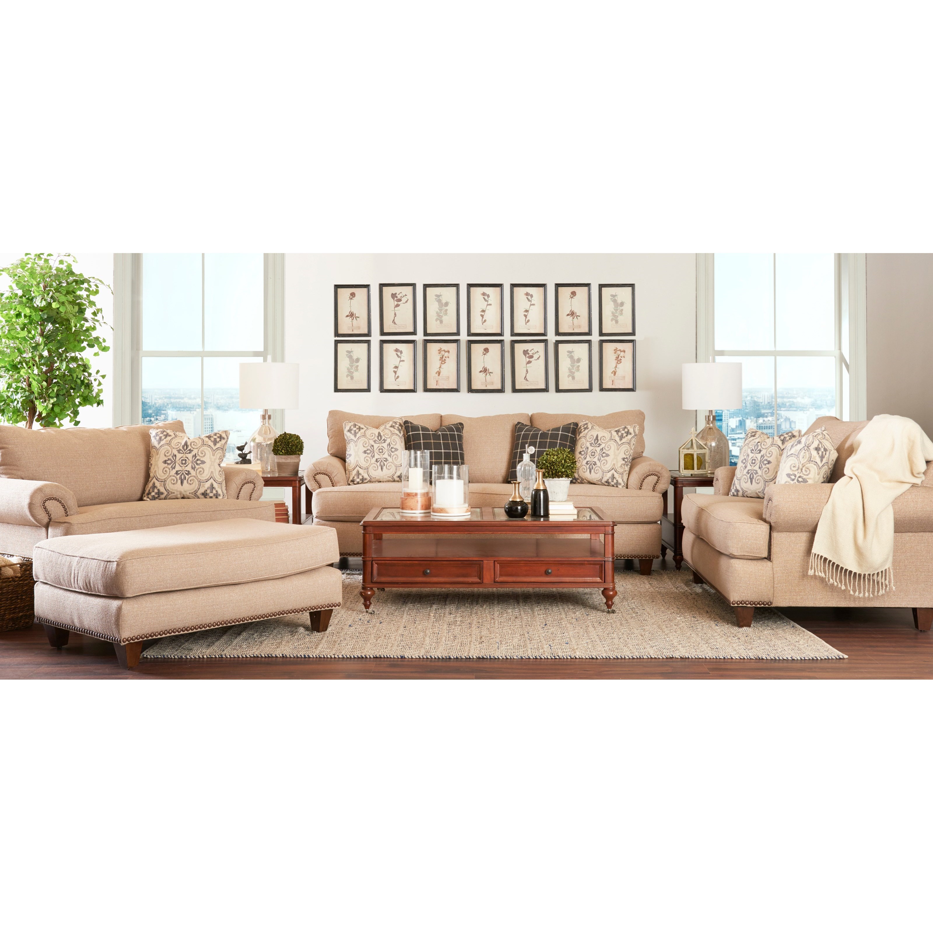 Klaussner Alexa K32210 Bc Transitional Big Chair With Nailhead