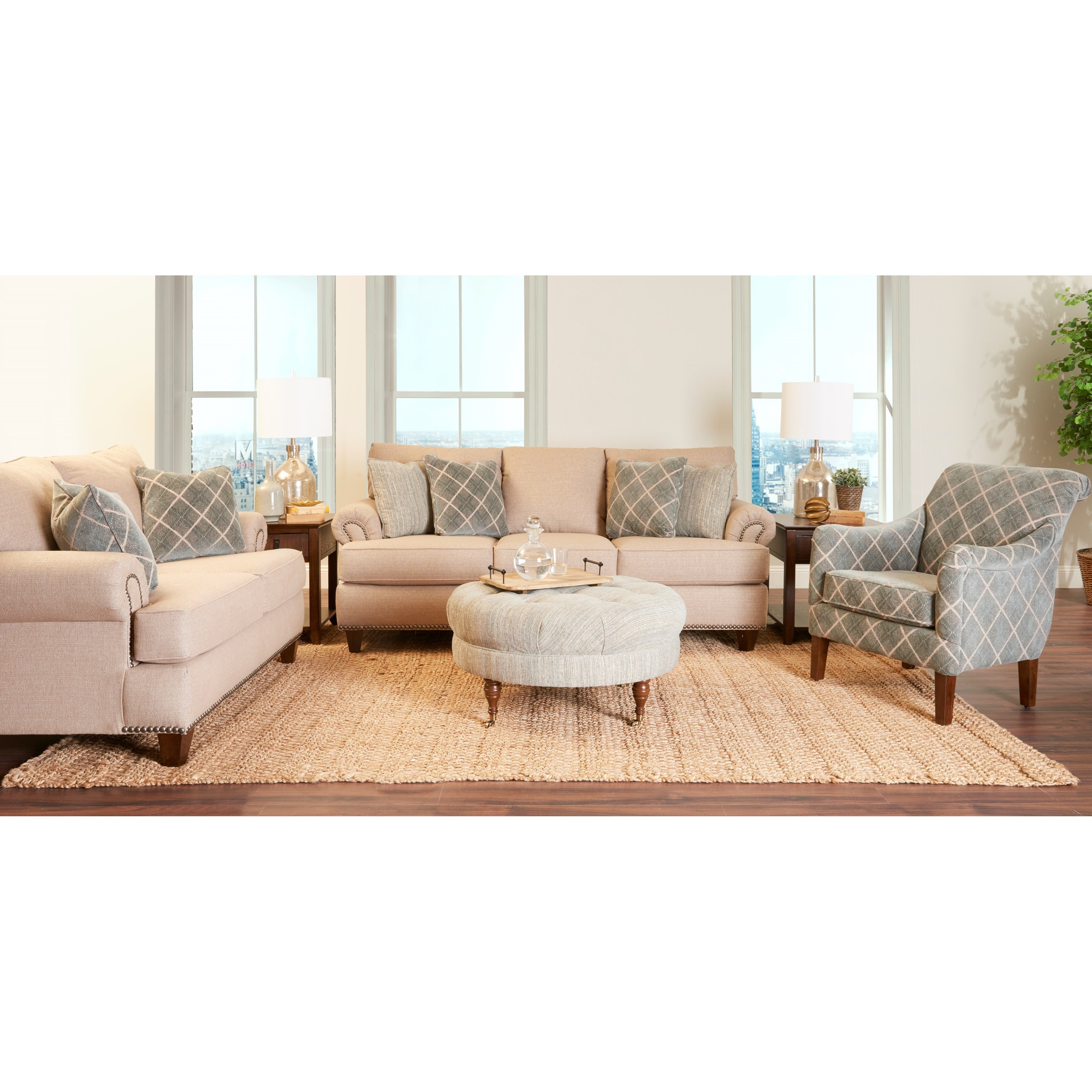 Klaussner Alexa Transitional Sofa With Nailhead Trim Value City Furniture Sofas