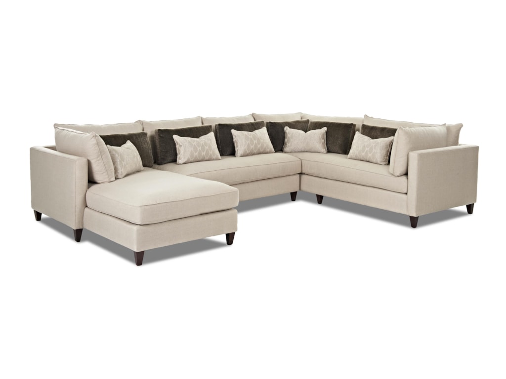 Klaussner Arianna Modern Sofa Sectional With Left Facing Chaise Klaussner Arianna Modern Sofa Sectional With Left Facing Chaise Lounge Sheely S Furniture Liance Sofas