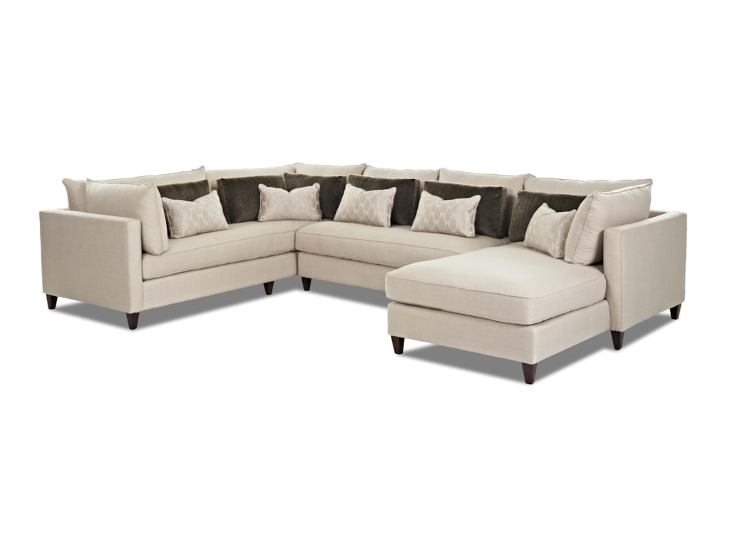 Klaussner Arianna Modern Sofa Sectional With Right Facing Chaise Klaussner Ariannasofa Sectional