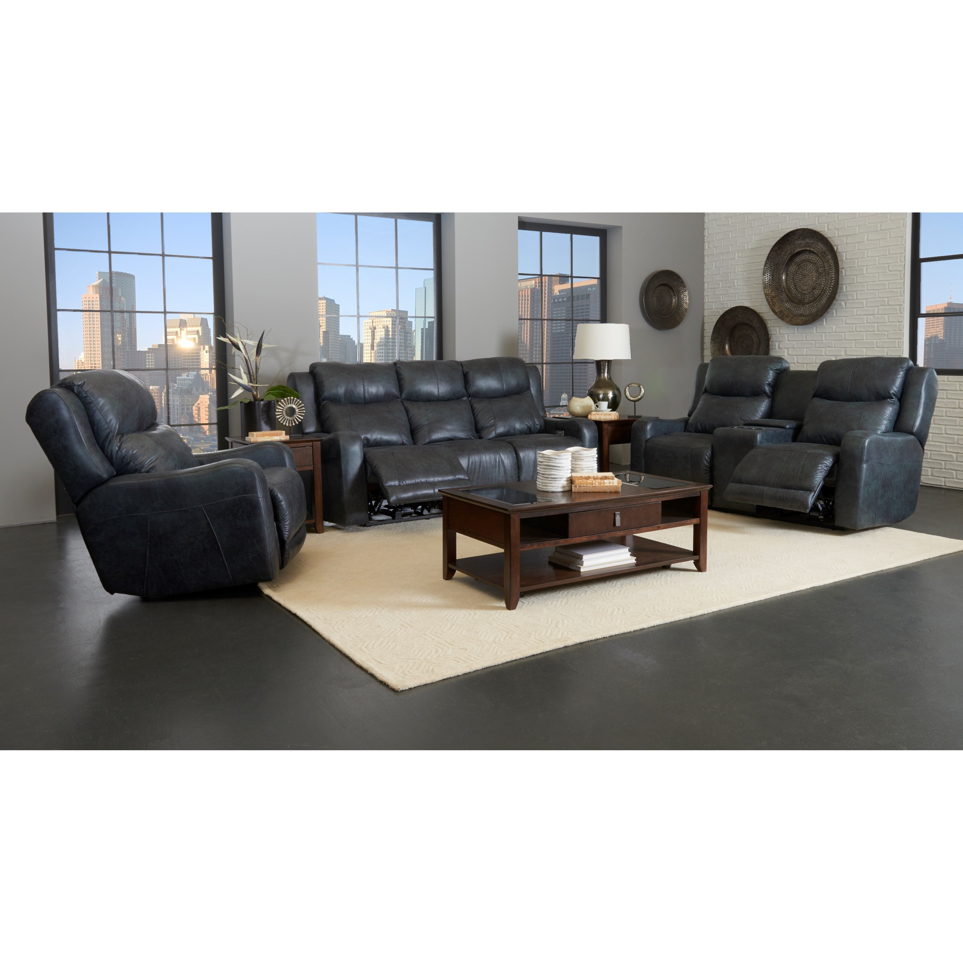 Klaussner Barnett Reclining Living Room Group W Power Headrests