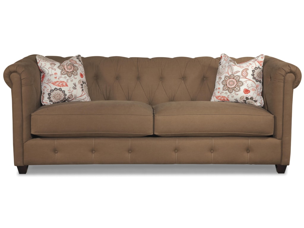Beech Mountain Traditional Chesterfield Sofa With Downblend Cushions By Simple Elegance At Rotmans
