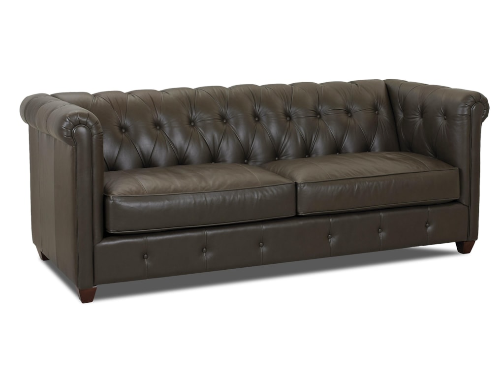 Beech Mountain Traditional Chesterfield Sofa With Rolled Arms And Tufting By Klaussner At Dunk Bright Furniture