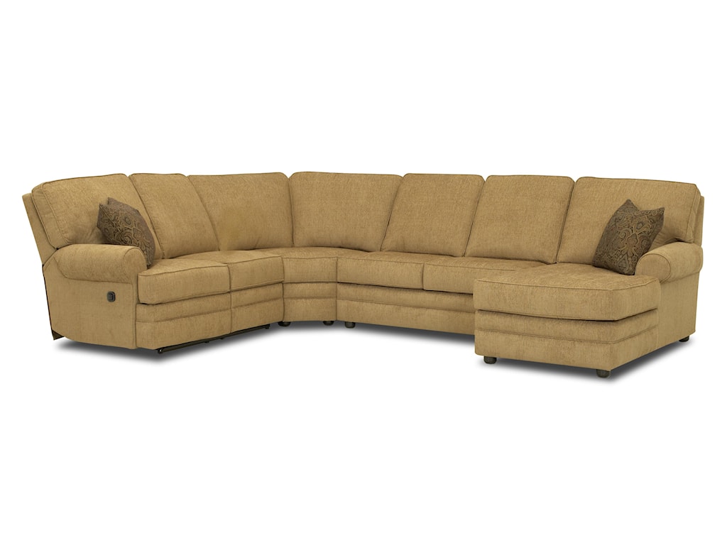 Klaussner Belleview Reclining Sectional With Right Side Chaise