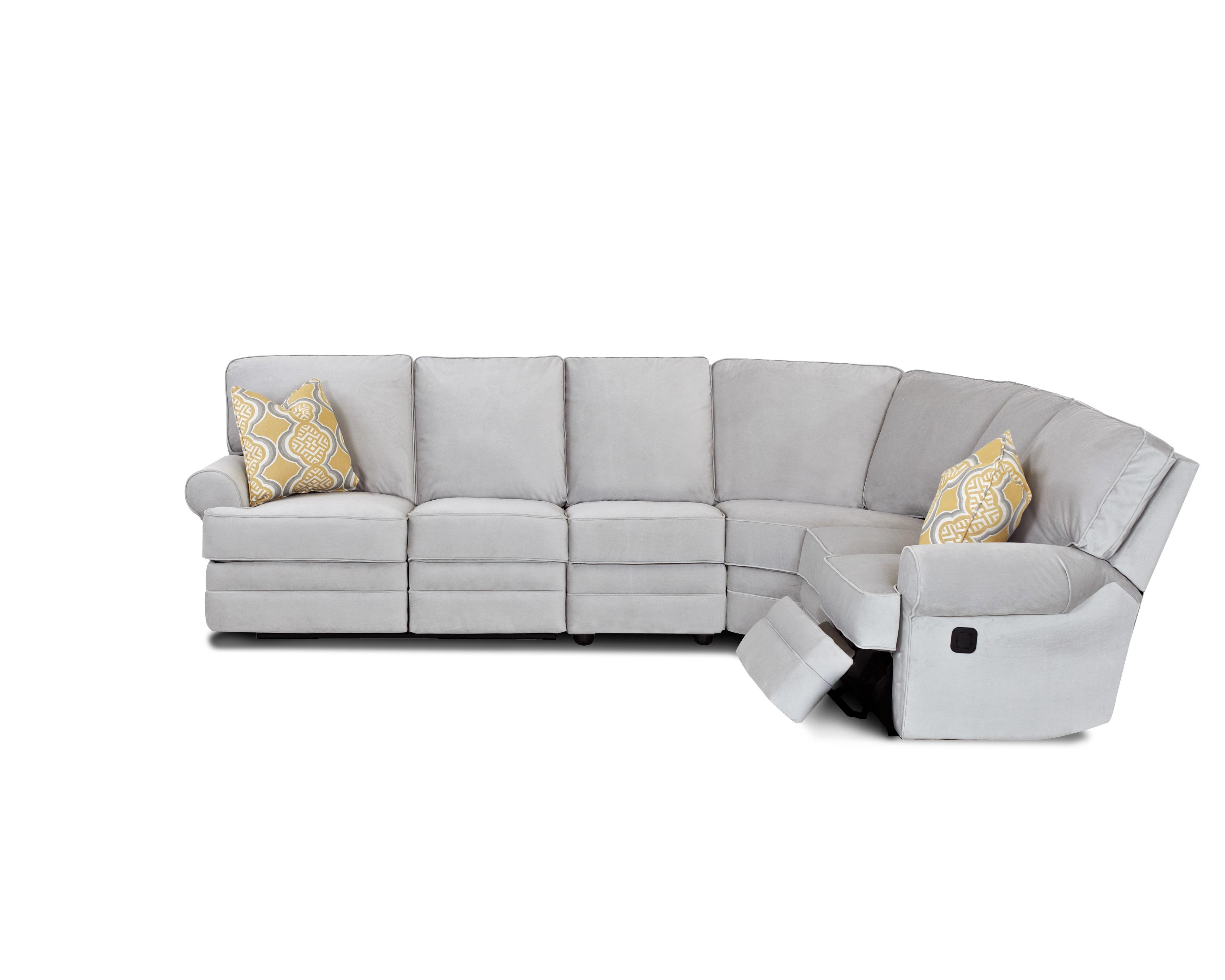 Klaussner Belleview Classic Reclining Sectional Sofa With Rolled