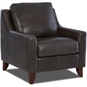 Charli Casual Leather Chair W Track Arms Rotmans Upholstered Chairs