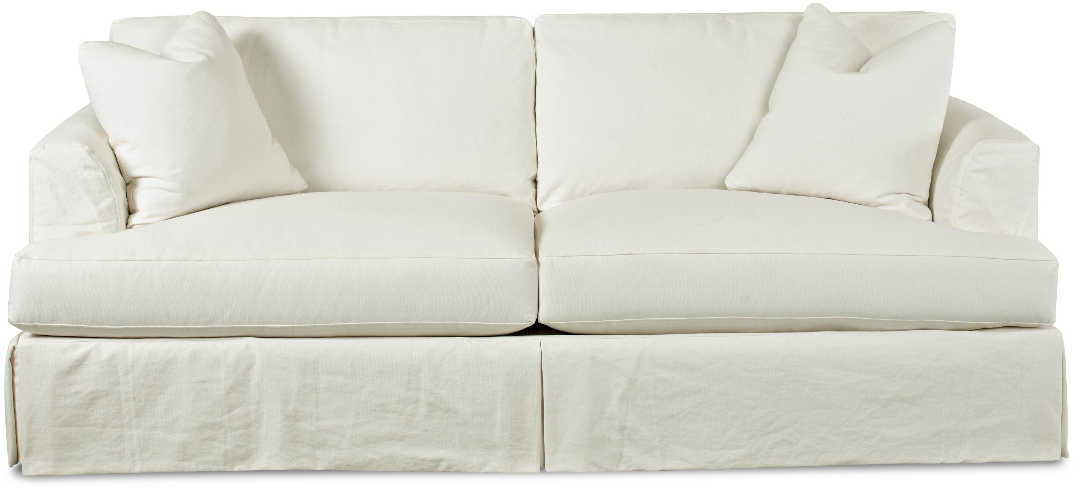 Klaussner Bentley Slipcover Innerspring Sleeper Sofa With Flared