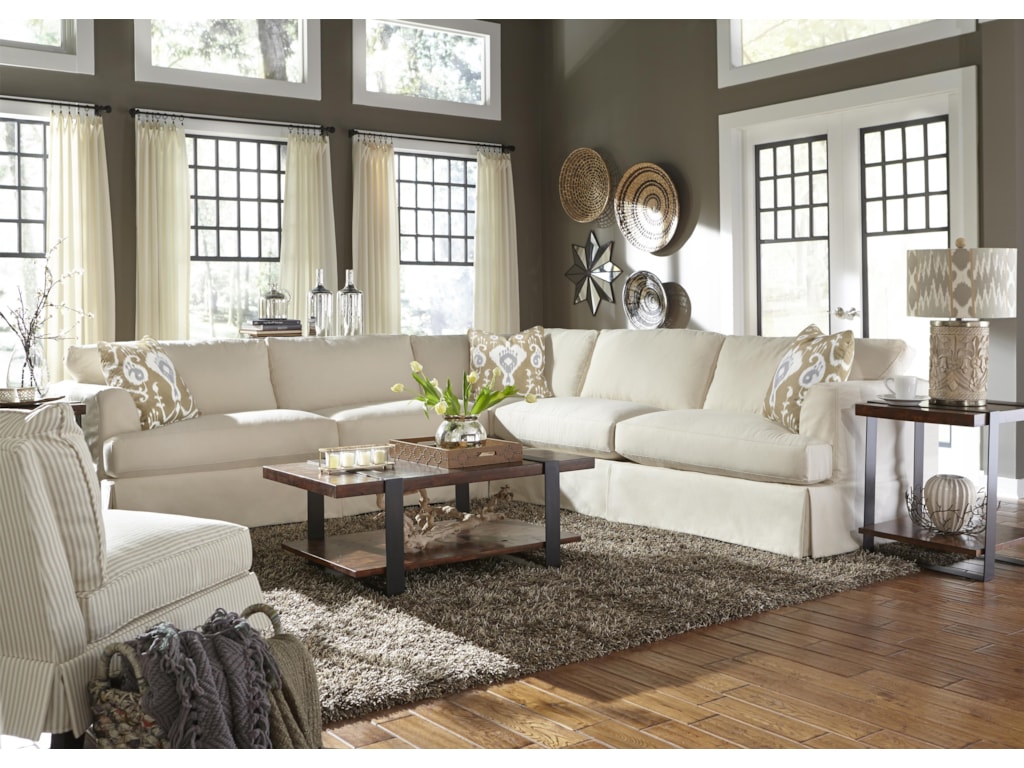 Bentley Casual Sectional Sofa With Slip Cover By Klaussner At Value City Furniture