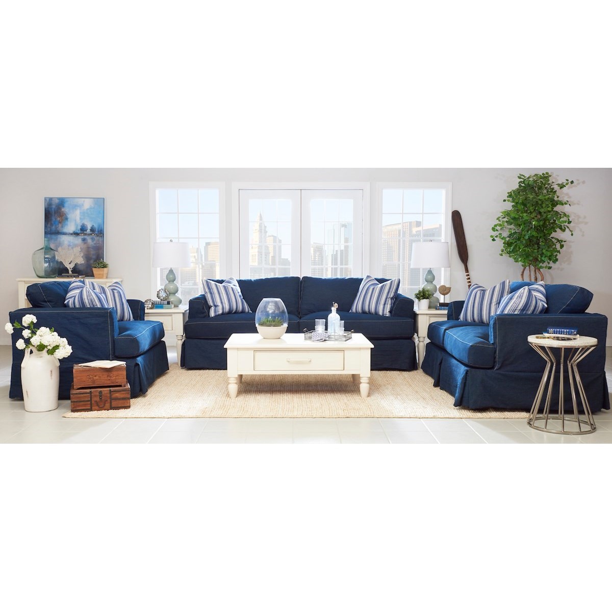 Klaussner Bentley Oversized Slipcover Chair With Flared Track Arms Wayside Furniture Chair A Half