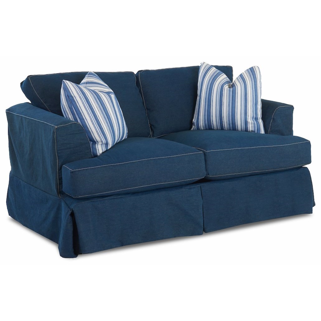Klaussner Bentley Slipcover Loveseat With Flared Track Arms Godby Home Furnishings Loveseats