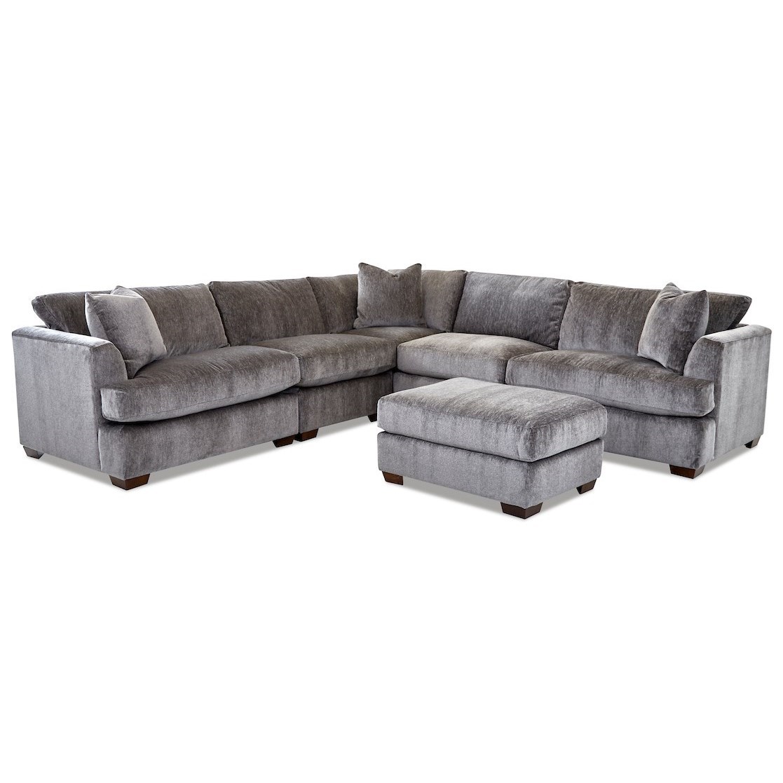 Klaussner Bentley Contemporary 4 Seat Sectional Sofa Sheely S