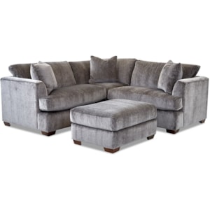 Klaussner Bentley Contemporary 2 Seat Corner Sectional Sofa