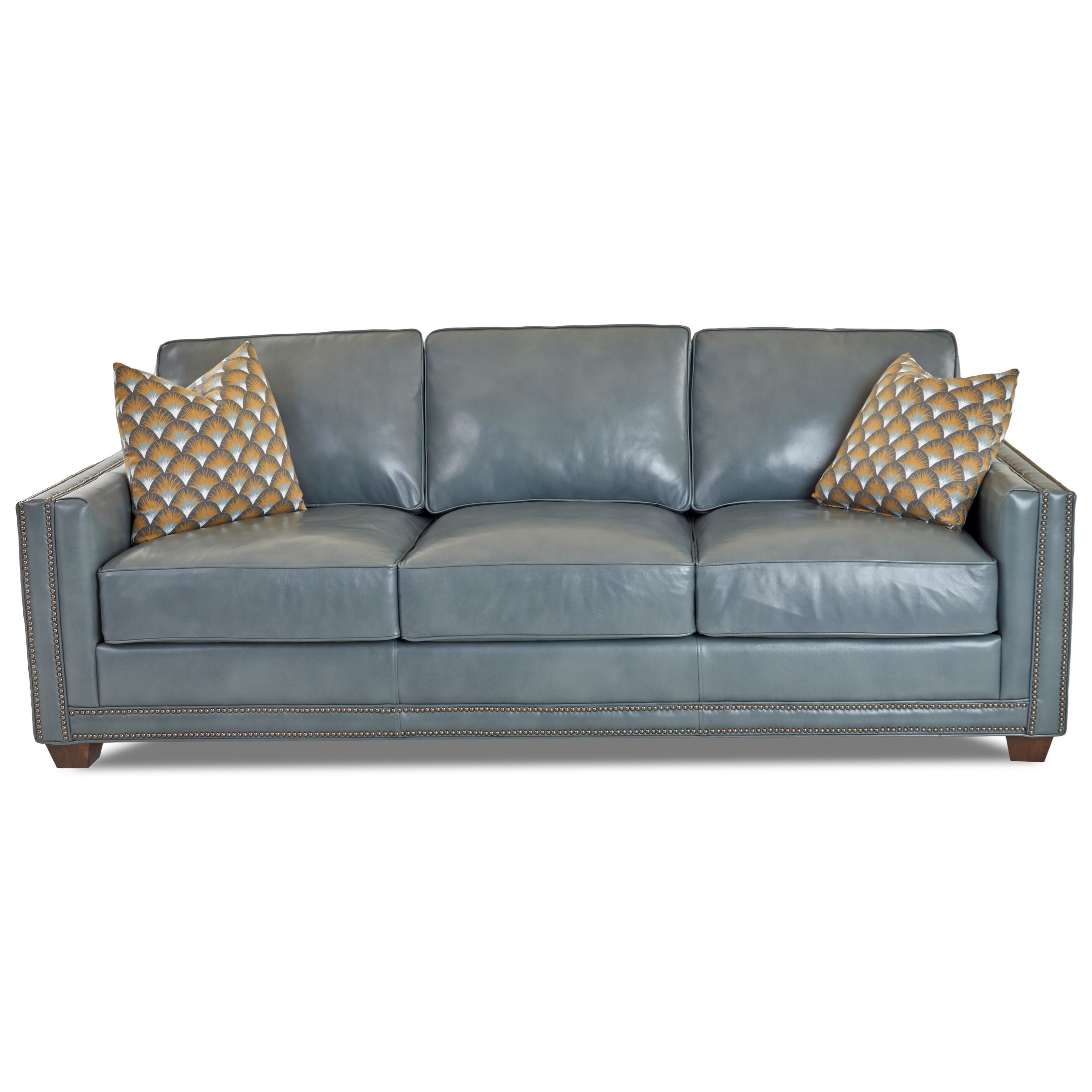 Klaussner Brunswick Transitional Sofa With Nailheads And Arm