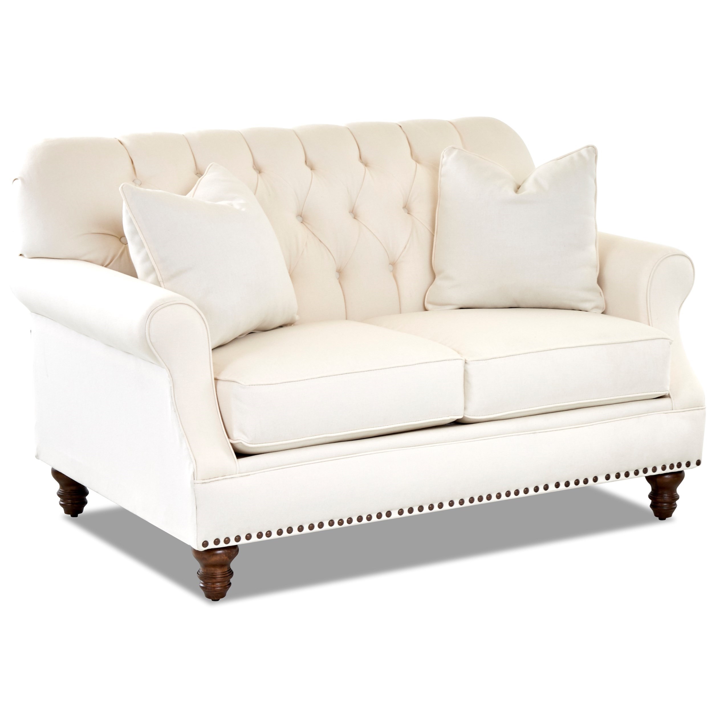 Klaussner Burbank Traditional Loveseat W Nailheads Wayside Furniture Loveseats