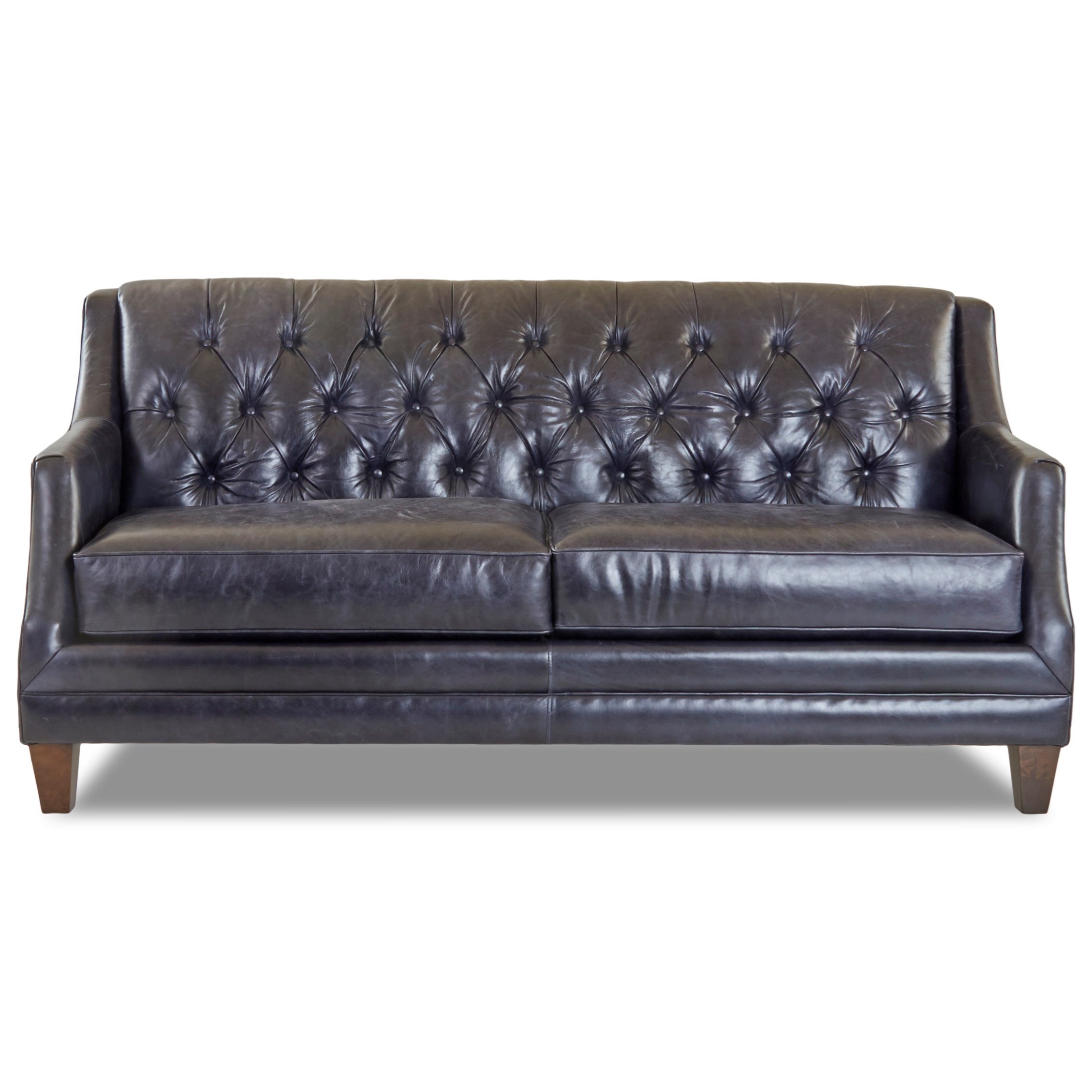 Klaussner Buxton L13300 S Traditional Tufted Leather Sofa Efo Furniture Outlet Sofas