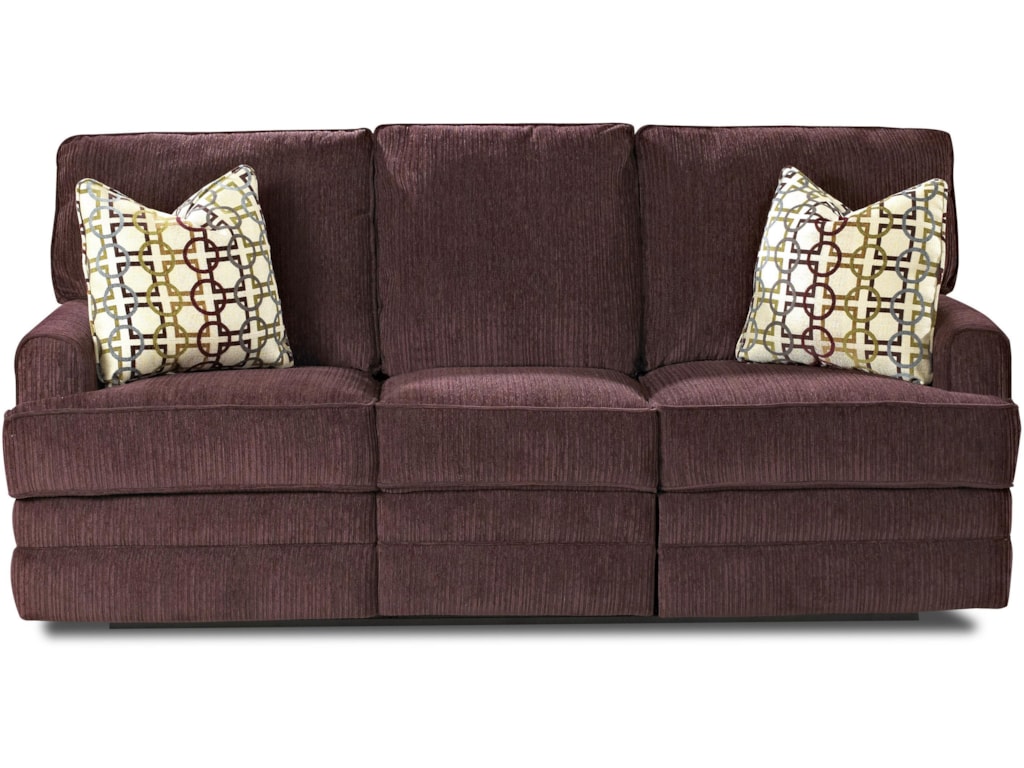 Can Casual Reclining Sofa With Track Arms And Pillows By Klaussner At Wayside Furniture Can Casual Reclining Sofa With Track Arms And Pillows By Klaussner At Wayside Furniture