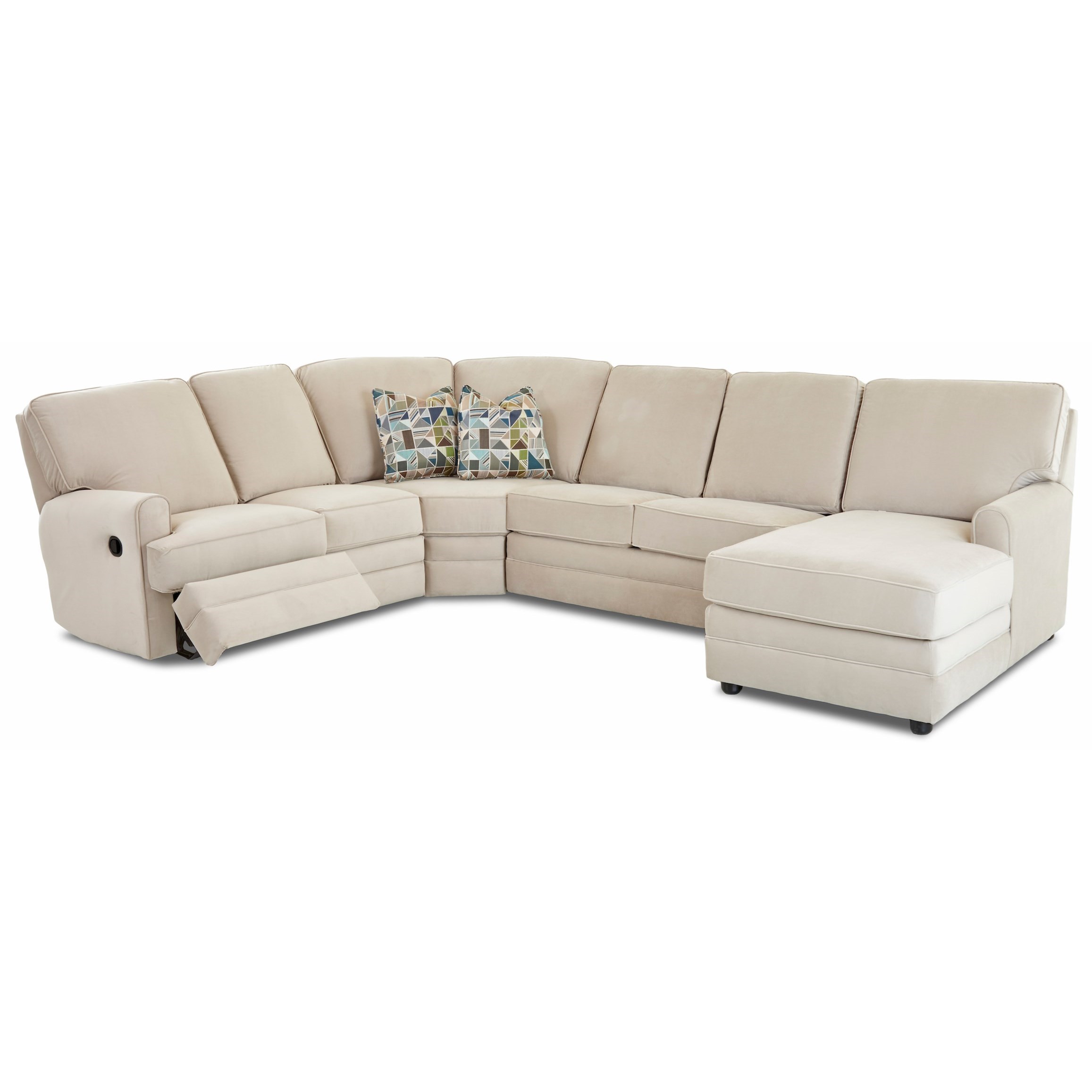 Klaussner Callahan Casual Power Reclining Sectional Sofa With