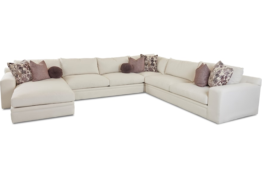 Klaussner Casa Mesa Casual Four Piece Sectional Sofa With Laf