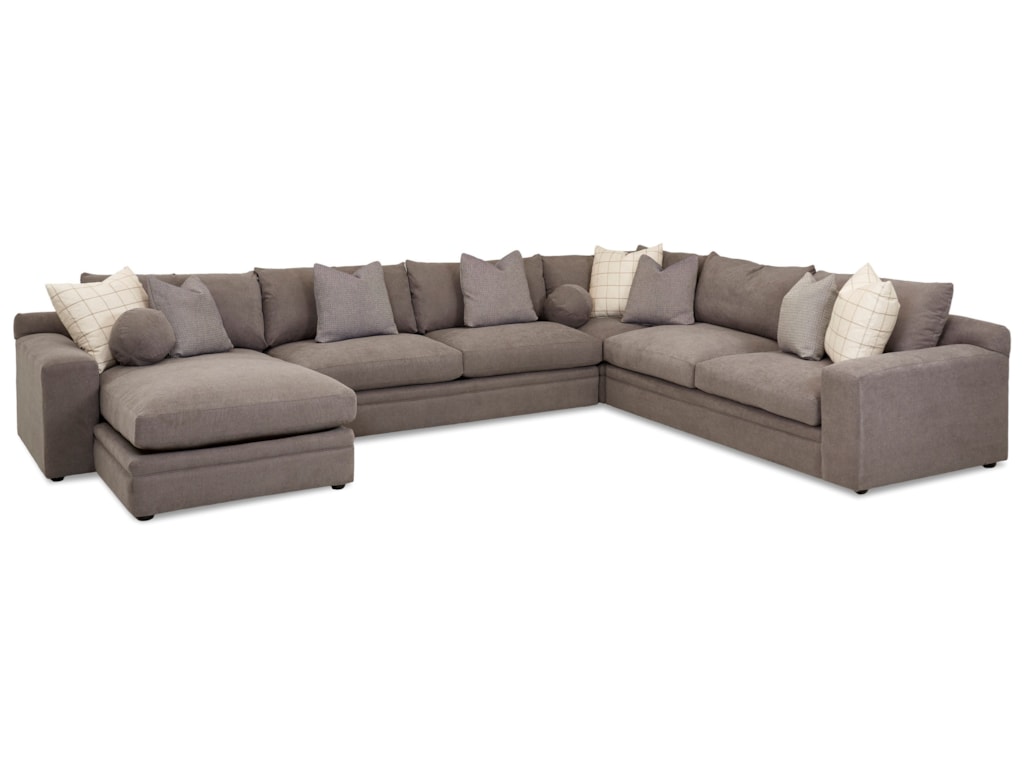 Casa Mesa Casual Four Piece Sectional Sofa With Laf Chaise By Klaussner At Wayside Furniture