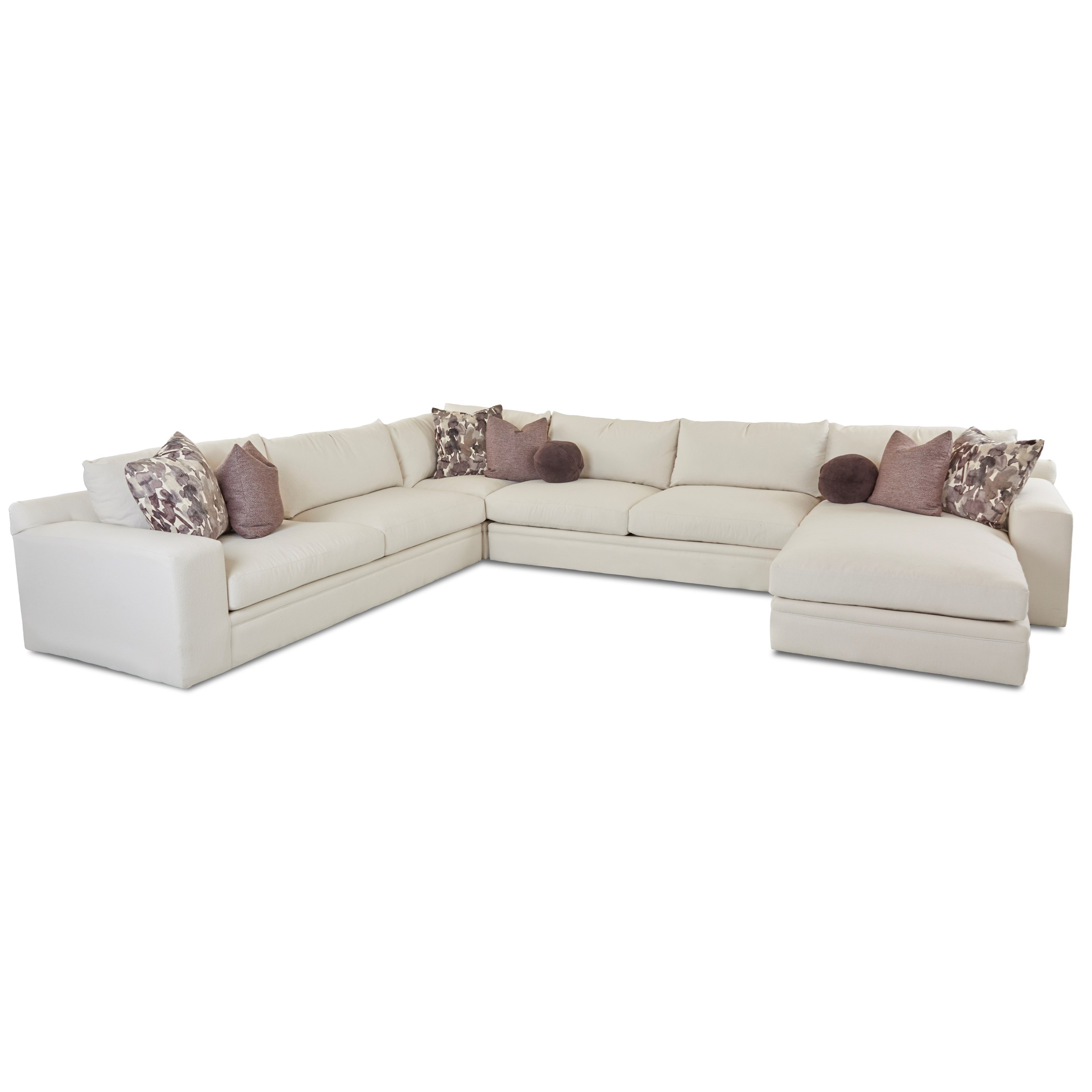 Klaussner Casa Mesa Casual Four Piece Sectional Sofa With Raf