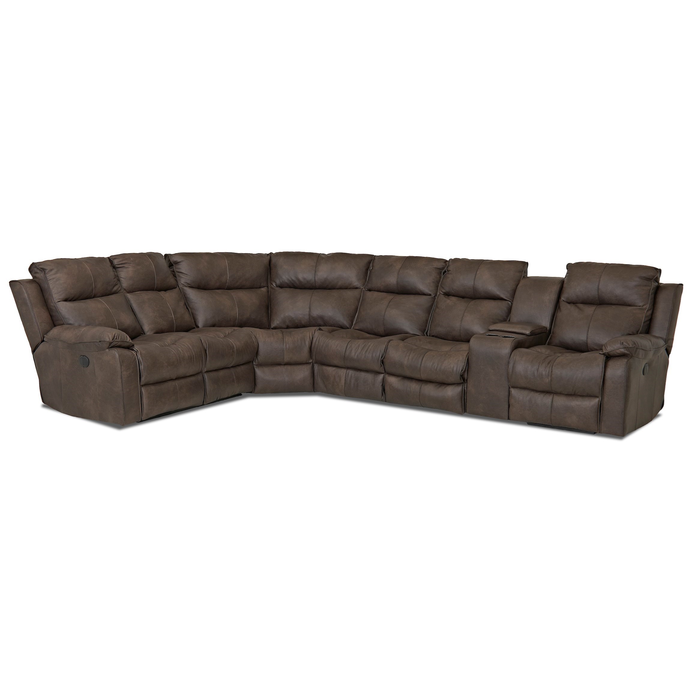 Klaussner Castaway Casual Reclining Sectional Sofa With Cupholders