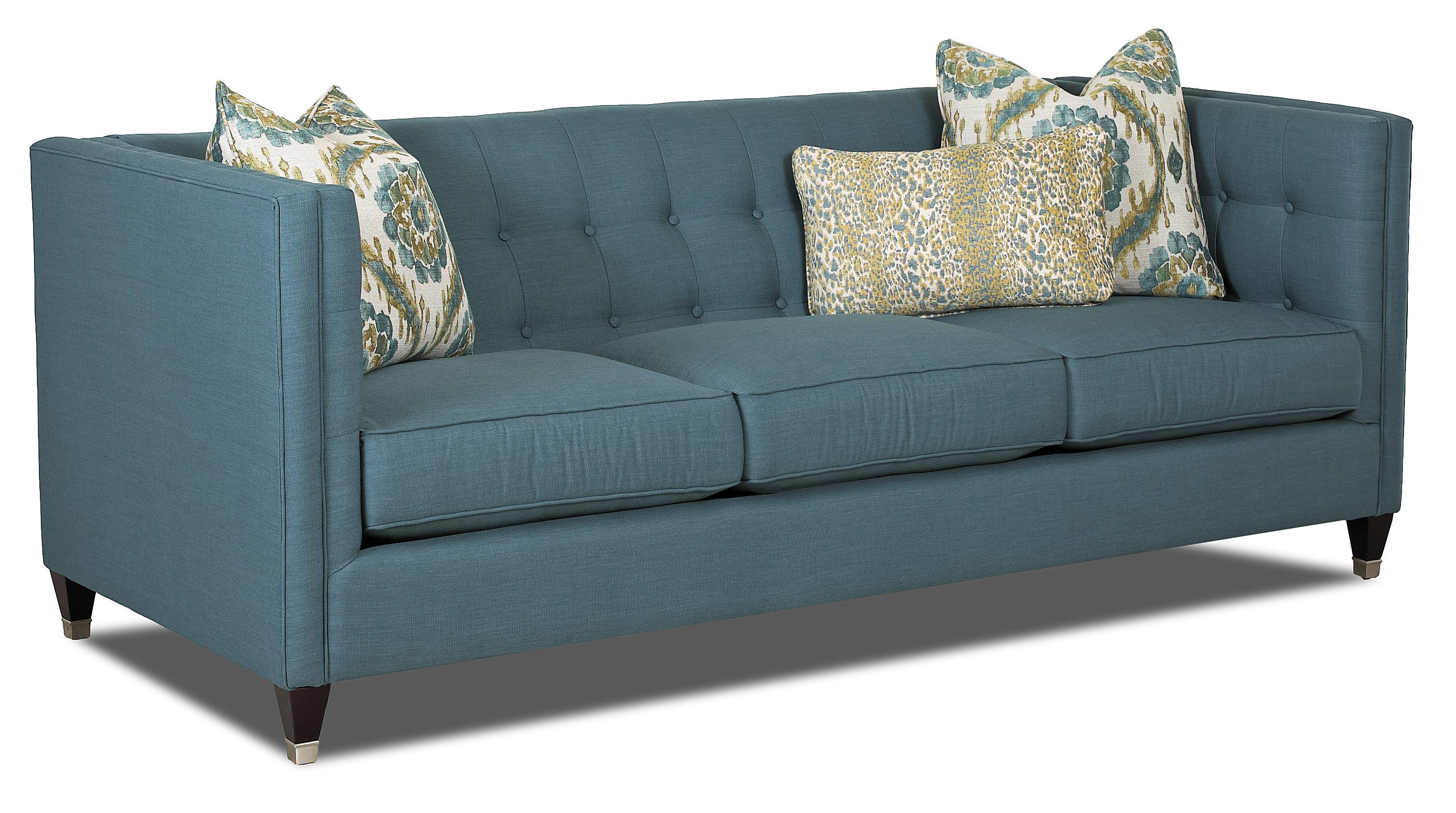 Klaussner Celeste Contemporary Tuxedo Sofa with Tufted ...