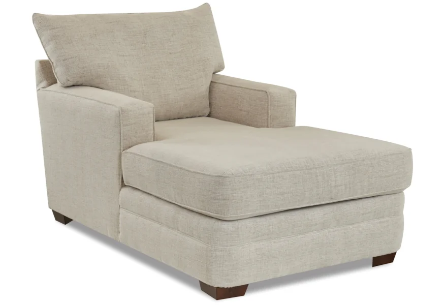 Klaussner Chadwick Casual Chaise Lounge with Square Track ...