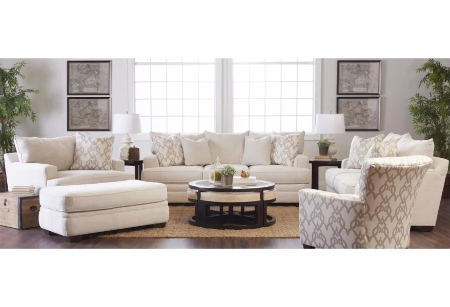 Klaussner Chadwick Casual Sofa with Square Track Arms | Value ...
