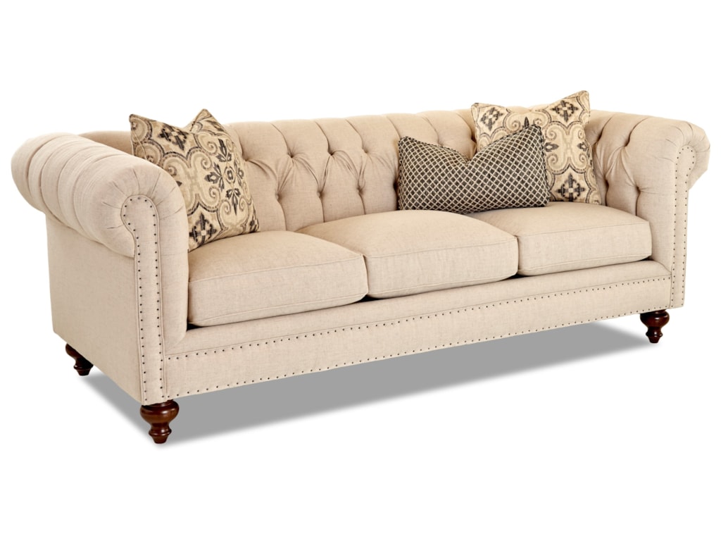 Klaussner Charlotte D93415 S Traditional Chesterfield Sofa With Tack Klaussner Charlottesofa