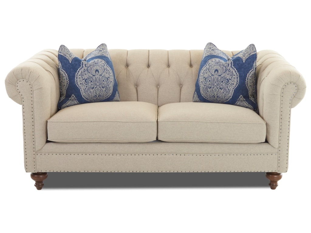Klaussner Charlotte Traditional 80 Chesterfield Studio Sofa With Chesterfield Studio Sofa