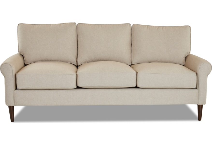 Klaussner Chelsea Casual Contemporary Sofa With Round Tapered Legs Sofa With Round Tapered Legs