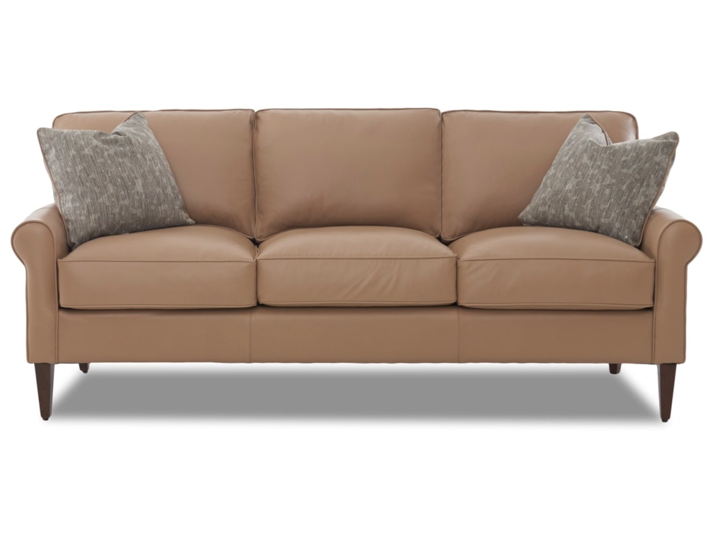 Klaussner Chelsea Casual Contemporary Sofa With Leather Upholstery Klaussner Chelsea Casual Contemporary Sofa With Leather Upholstery And Square Tapered Legs Value City Furniture Sofas