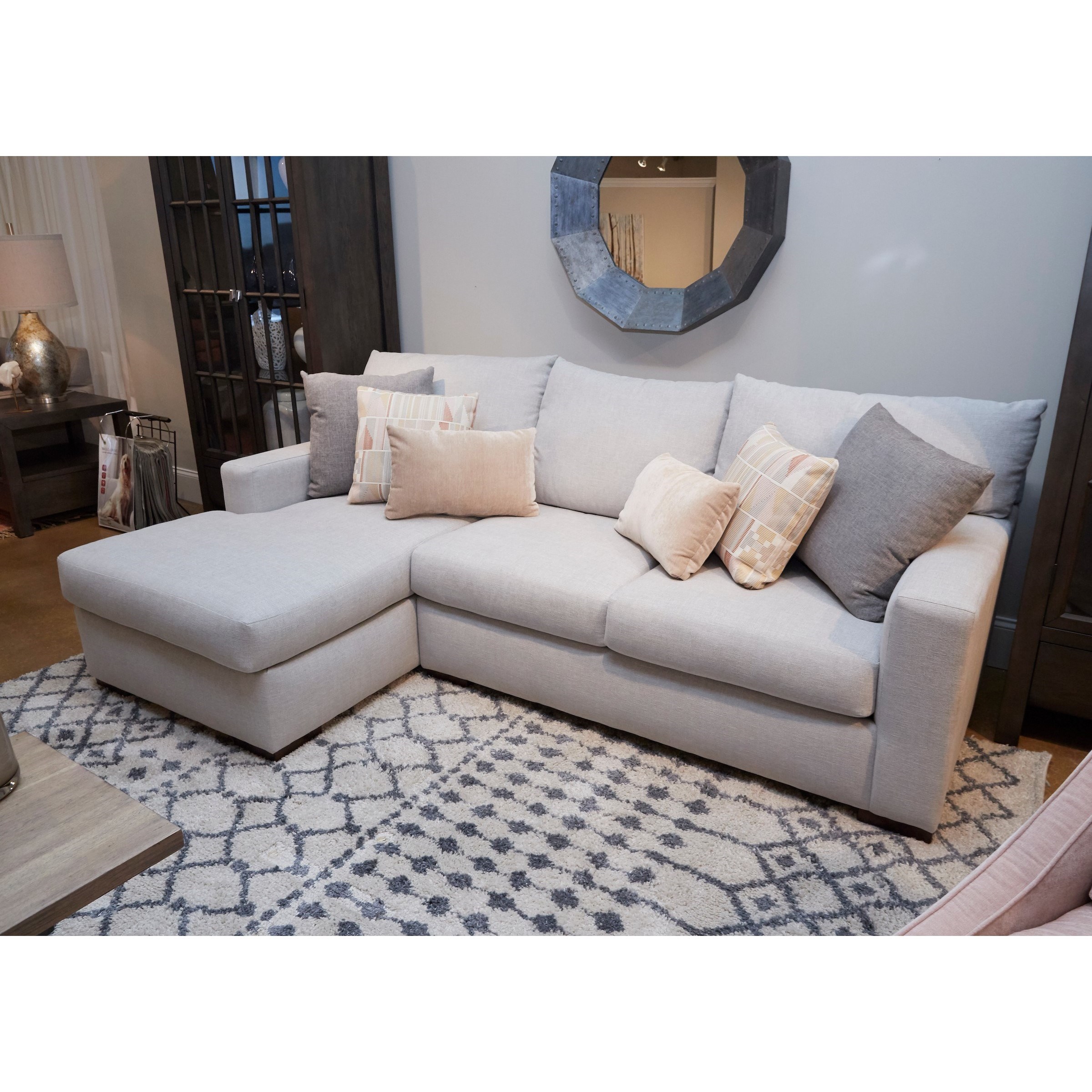 Klaussner Coley Contemporary Sectional Sofa With Chaise And Gel Cell Cushions Value City Furniture Sectional Sofas