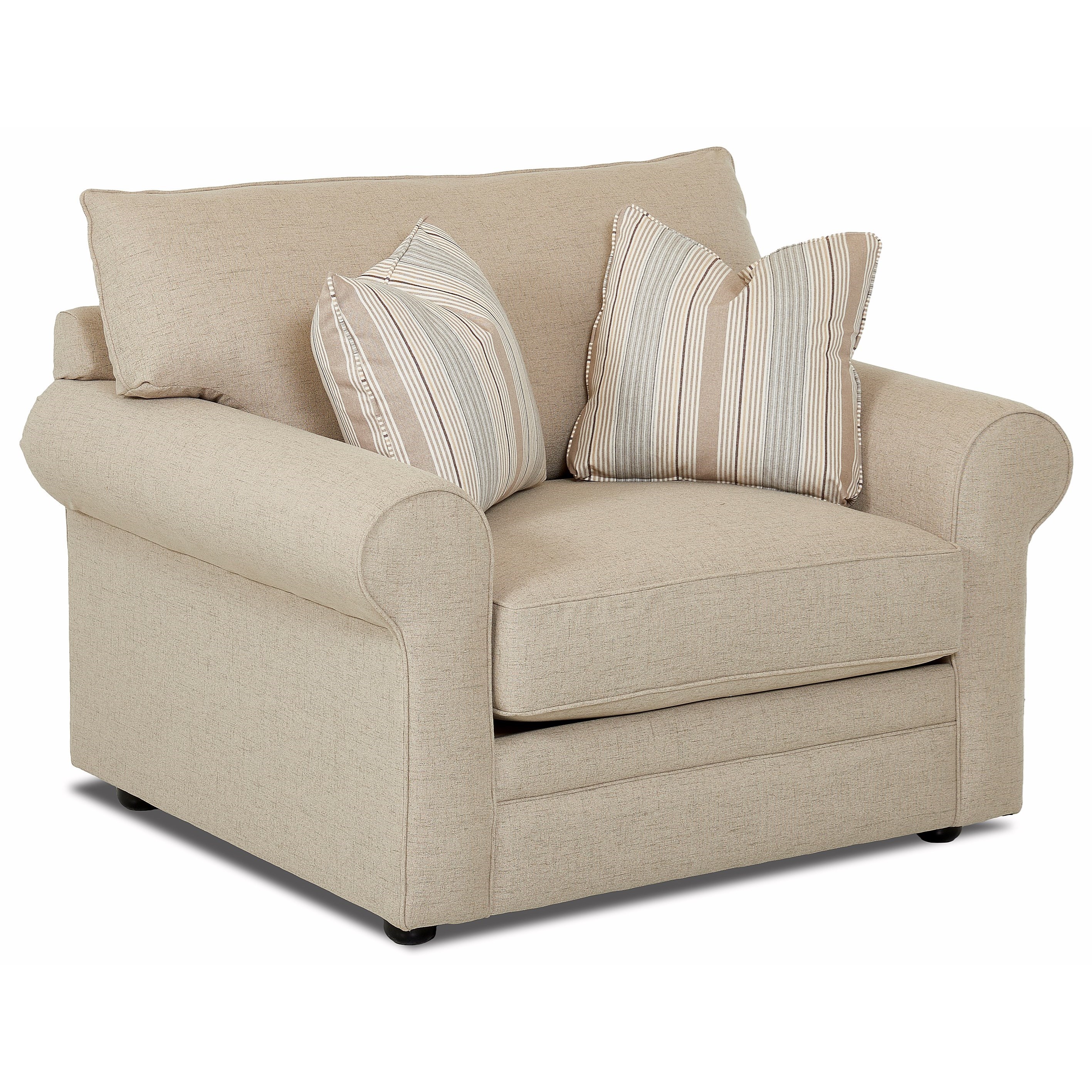 Klaussner Comfy 36330 C Chair With Rolled Arms Unattached Back And Welt Detail Hudson S Furniture Upholstered Chairs