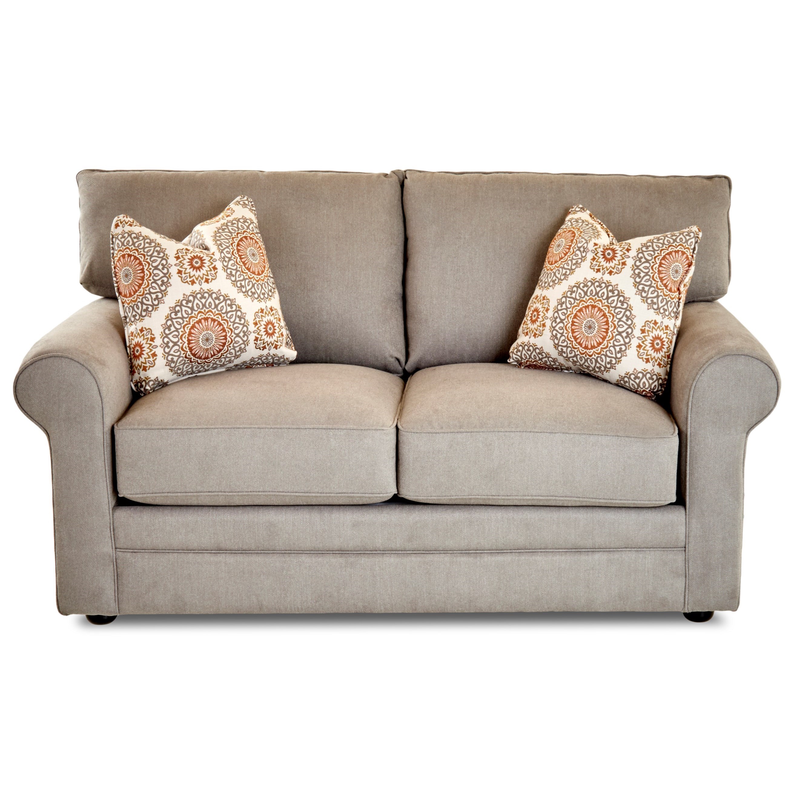 Klaussner Comfy 36330 Ls Casual Stationary Loveseat With Rolled