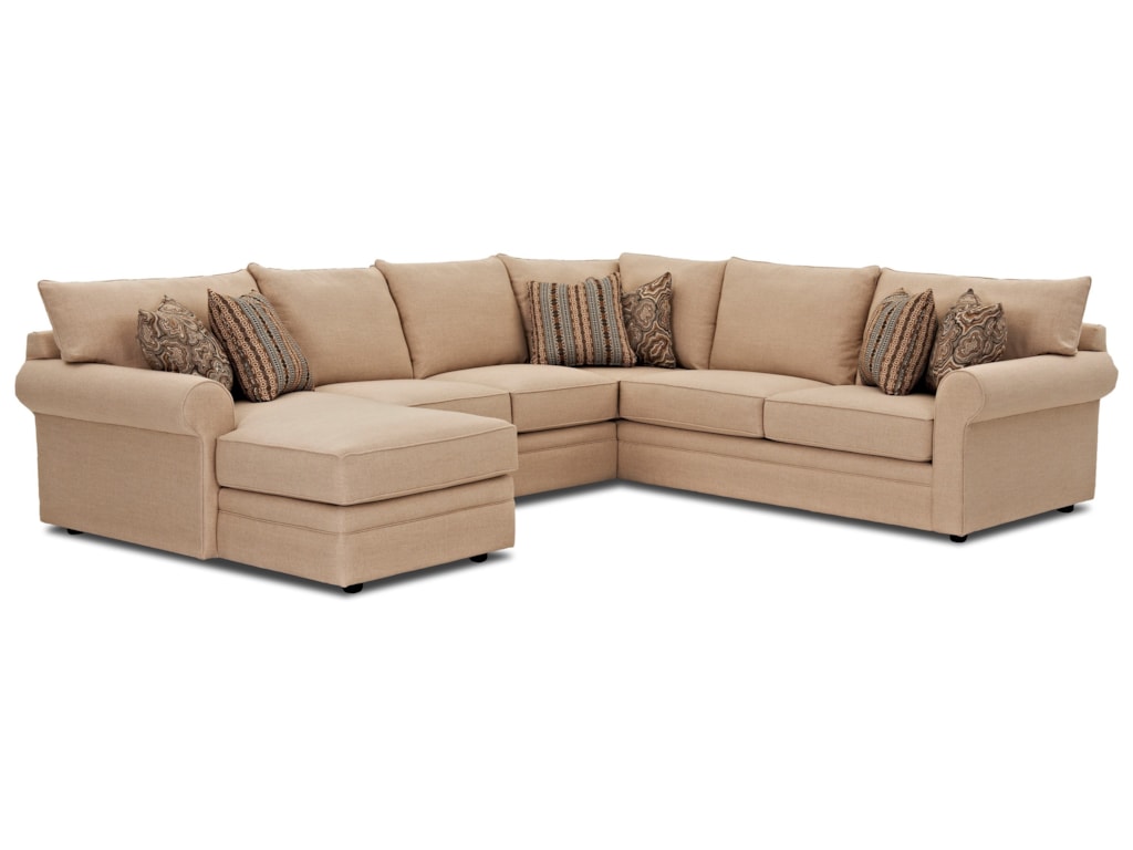 Klaussner Comfy Casual Sectional Sofa With Laf Chaise Dunk Comfy Casual Sectional Sofa With Laf Chaise By Klaussner